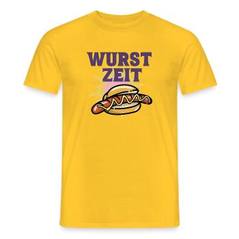 Wurst Zeit - Männer T-Shirt - Gelb - Vorne - AI Model Male 178 dark (178cm)