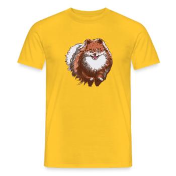 Süßer Spitz rennt auf dich zu - Spitz Hund Design - Männer T-Shirt - Gelb - Vorne - AI Model Male 178 dark (178cm)