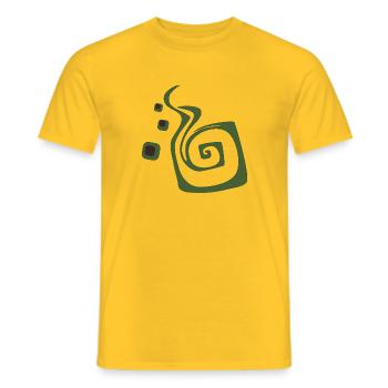 Green spiral - Men's T-Shirt - yellow - Front - AI Model Male 178 dark (178cm)