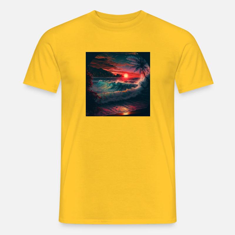 Ocean sunset waves - Männer T-Shirt - Gelb