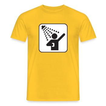Duschen - Männer T-Shirt - Gelb - Vorne - AI Model Male 178 dark (178cm)