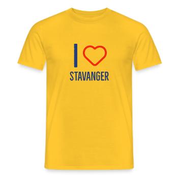 J'aime Stavanger - T-shirt homme - jaune - Devant - AI Model Male 178 dark (178cm)