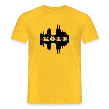 Koeln Skyline Silhouette - Männer T-Shirt - Gelb - Vorne - AI Model Male 178 dark (178cm)