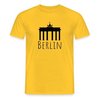 Brandenburger Tor - Männer T-Shirt - Gelb - Vorne - AI Model Male 178 dark (178cm)