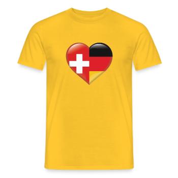 coeur drapeau Suisse Suisse Cadeau Suisse - T-shirt homme - jaune - Devant - AI Model Male 178 dark (178cm)