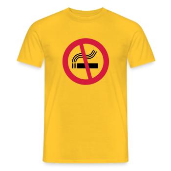 Interdiction de fumer - T-shirt homme - jaune - Devant - AI Model Male 178 dark (178cm)