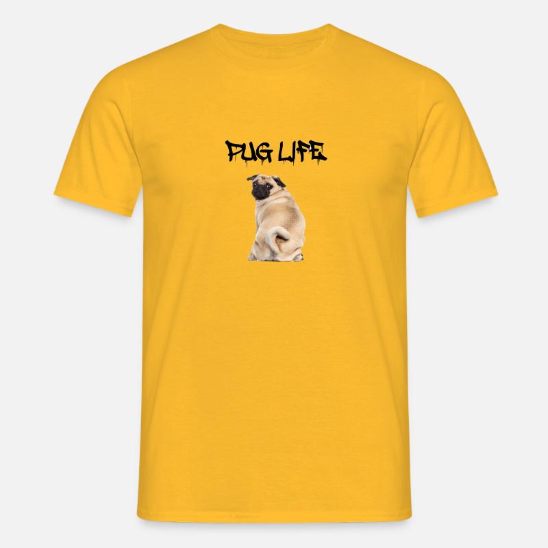 Mops Leben - Männer T-Shirt - Gelb
