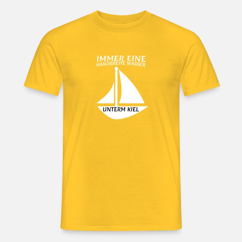 Handbreite Wasser Kiel Boot - Männer T-Shirt - Gelb