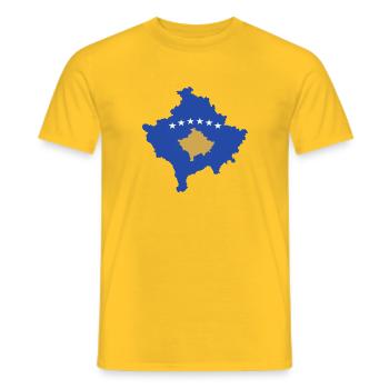 Kosovo - Men's T-Shirt - yellow - Front - AI Model Male 178 dark (178cm)