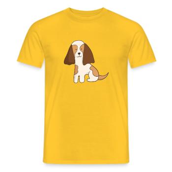 puppy - Men's T-Shirt - yellow - Front - AI Model Male 178 dark (178cm)