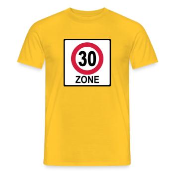Zone 30 anniversaire - T-shirt homme - jaune - Devant - AI Model Male 178 dark (178cm)