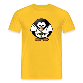 little penguin at the judo - Men's T-Shirt - yellow - Front - AI Model Male 178 dark (178cm)