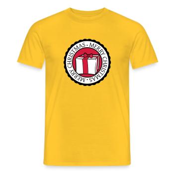 kreis rund stempel nikolaus weihnachten design coo - Männer T-Shirt - Gelb - Vorne - AI Model Male 178 dark (178cm)