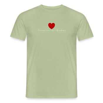 Love never fades - Liebe verblasst nicht - Männer T-Shirt - Sage - Vorne - AI Model Male 178 light (178cm)