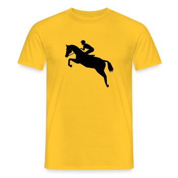 Jockey - Course de chevaux - T-shirt homme - jaune - Devant - AI Model Male 178 dark (178cm)