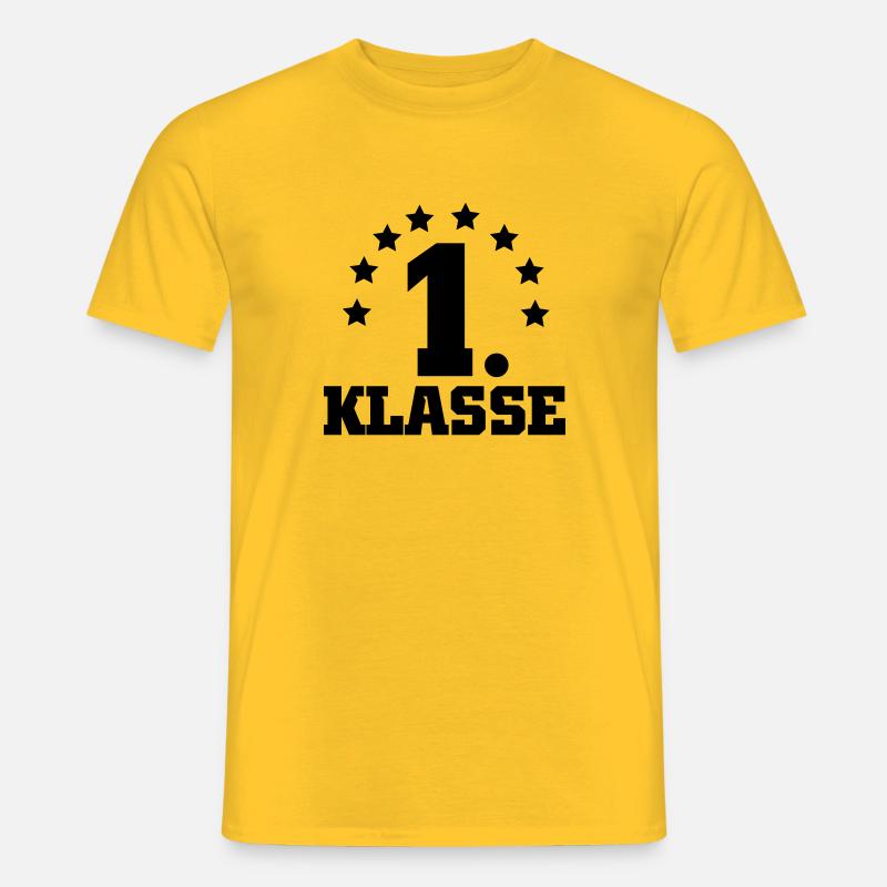 1. Klasse Stars... Geschenkidee - Männer T-Shirt - Gelb