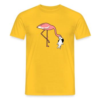poisson froid faim manger délicieuse bouche sur la nourriture tr - T-shirt homme - jaune - Devant - AI Model Male 178 dark (178cm)