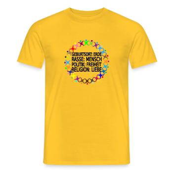 Gegen Rassismus - Männer T-Shirt - Gelb - Vorne - AI Model Male 178 dark (178cm)