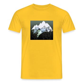 Abstrakte Bergkette aus Polygonen in Grün - Männer T-Shirt - Gelb - Vorne - AI Model Male 178 dark (178cm)