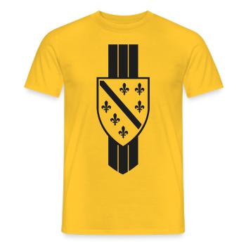 Bosna i Hercegovina coat of arms black - Men's T-Shirt - yellow - Front - AI Model Male 178 dark (178cm)