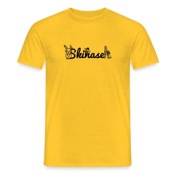 Skihase. Skihaserl. Ski fahren. Wintersport. - Männer T-Shirt - Gelb - Vorne - AI Model Male 178 dark (178cm)
