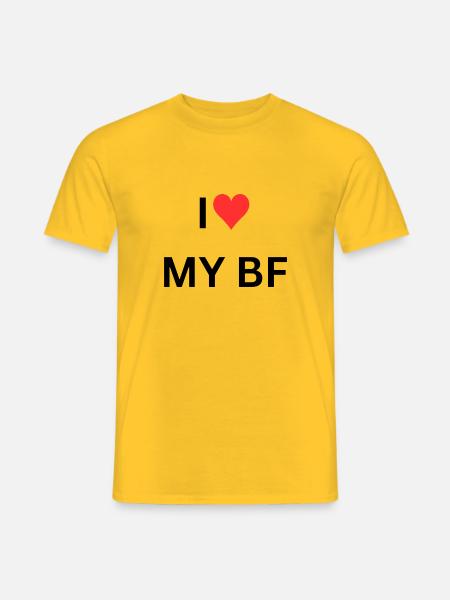 I love my BF - Männer T-Shirt - Gelb