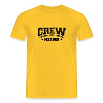 Cool Crew Member Logo Design - T-shirt homme - jaune - Devant - AI Model Male 178 dark (178cm)