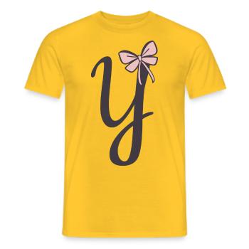 Initial Letter Y Ribbon - Men's T-Shirt - yellow - Front - AI Model Male 178 dark (178cm)