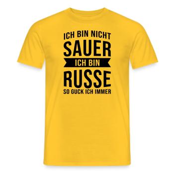 I Am Not Angry I Am Russian Russia Russian - Men's T-Shirt - yellow - Front - AI Model Male 178 dark (178cm)