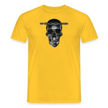 Totenkopf - Männer T-Shirt - Gelb - Vorne - AI Model Male 178 dark (178cm)