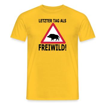 Junggesellenabschied JGA Letzter Tag als Freiwild - Männer T-Shirt - Gelb - Vorne - AI Model Male 178 dark (178cm)