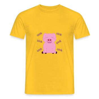 Piggy pig truie enfant - T-shirt homme - jaune - Devant - AI Model Male 178 dark (178cm)