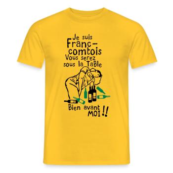 franc comtois bourrer saoul avant moi - T-shirt homme - jaune - Devant - AI Model Male 178 dark (178cm)