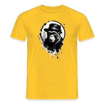 Affe mit Hut - Männer T-Shirt - Gelb - Vorne - AI Model Male 178 dark (178cm)