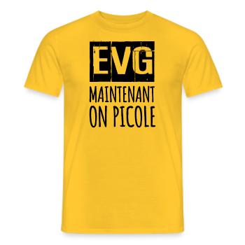 EVG picole alcool humour - T-shirt homme - jaune - Devant - AI Model Male 178 dark (178cm)