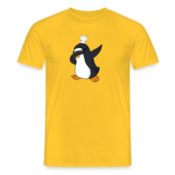 Funny Penguin Dabbing Chef Chef Dab Gift - Men's T-Shirt - yellow - Front - AI Model Male 178 dark (178cm)