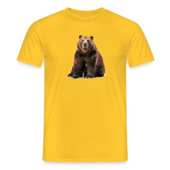 Geometric brown bear - Men's T-Shirt - yellow - Front - AI Model Male 178 dark (178cm)