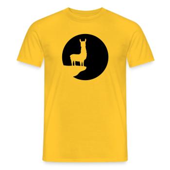 lune fraîche nuit soleil cercle tour falaise montagne silho - T-shirt homme - jaune - Devant - AI Model Male 178 dark (178cm)