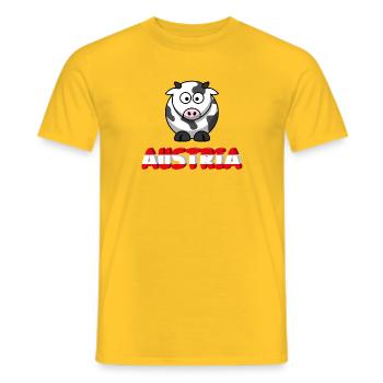 Autriche avec vache - T-shirt homme - jaune - Devant - AI Model Male 178 dark (178cm)