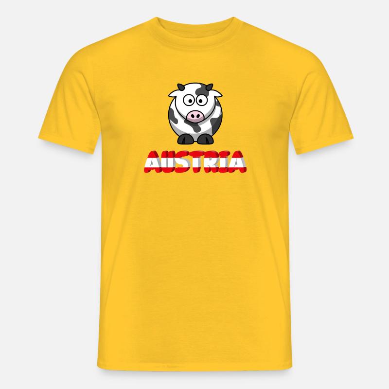 Austria mit Kuh - Männer T-Shirt - Gelb