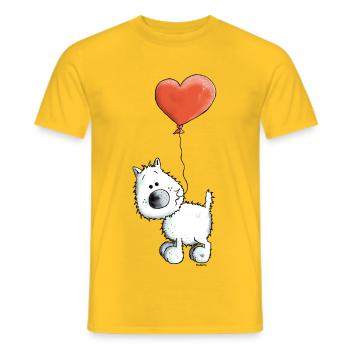 Westie Mit Herz - Hund - Männer T-Shirt - Gelb - Vorne - AI Model Male 178 dark (178cm)