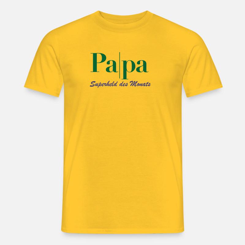 Papa Superheld des Monats - Männer T-Shirt - Gelb