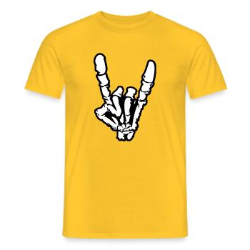Rock and roll or heavy metal hand sign * - Men's T-Shirt - yellow - Front - AI Model Male 178 dark (178cm)