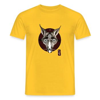 Mystischer Kojote - Männer T-Shirt - Gelb - Vorne - AI Model Male 178 dark (178cm)