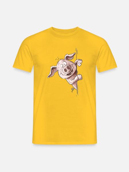 Droll Piggy Pig Pig Pig Pig - Men's T-Shirt - yellow