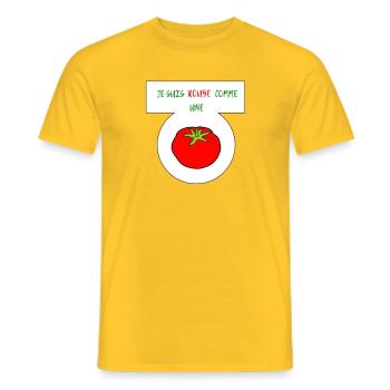 Red as a tomato - Men's T-Shirt - yellow - Front - AI Model Male 178 dark (178cm)