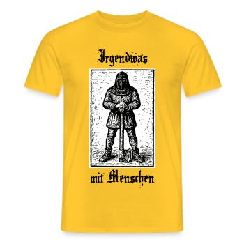 Irgendwas mit Menschen - Männer T-Shirt - Gelb - Vorne - AI Model Male 178 dark (178cm)