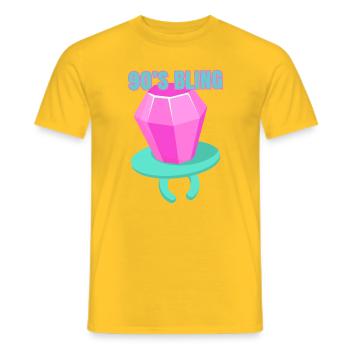 Brillant des années 90 - Humour nostalgique des années 90 - T-shirt homme - jaune - Devant - AI Model Male 178 dark (178cm)