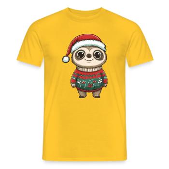Noël paresseux - T-shirt homme - jaune - Devant - AI Model Male 178 dark (178cm)