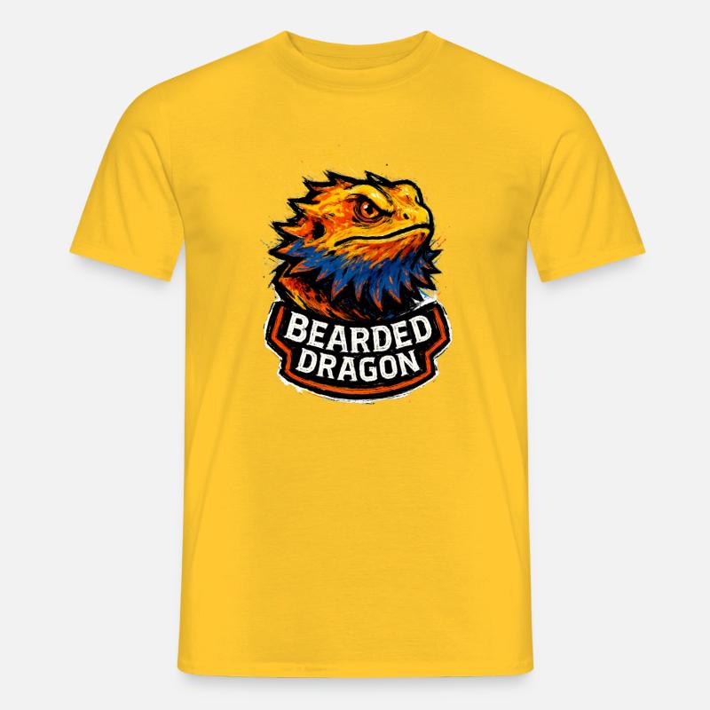 Pogona Bartdrachenkopf-Grafikstil - Männer T-Shirt - Gelb